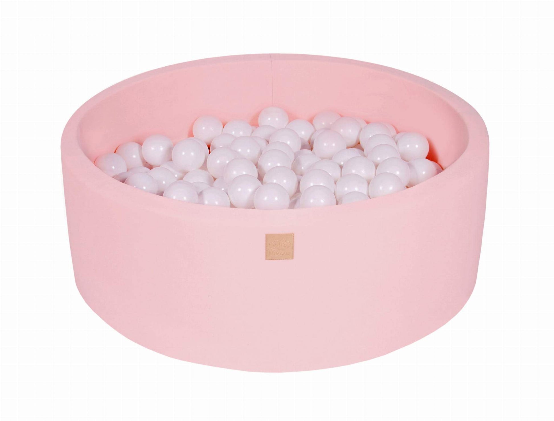 Ronde Ballenbak 200 ballen 90x30cm - Licht Roze met witte ballen