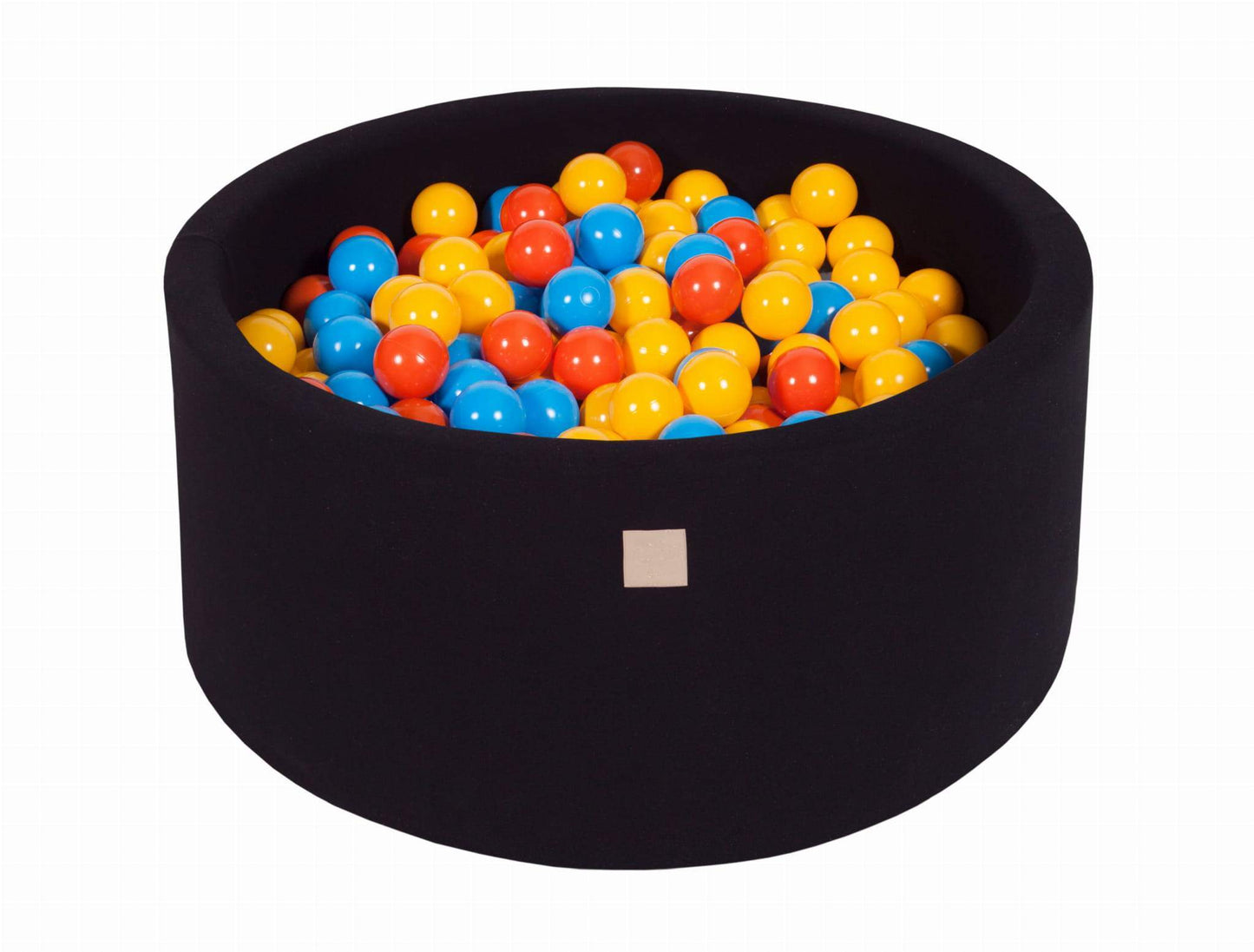 Ballenbak Rond 300 ballen 90x40 cm Zwart: Geel, Oranje, Blauw