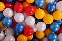 Ballenbak Ronde 200 ballen 90x30 cm Licht Grijs Rood Geel Parel Wit Parel Blauw ballen