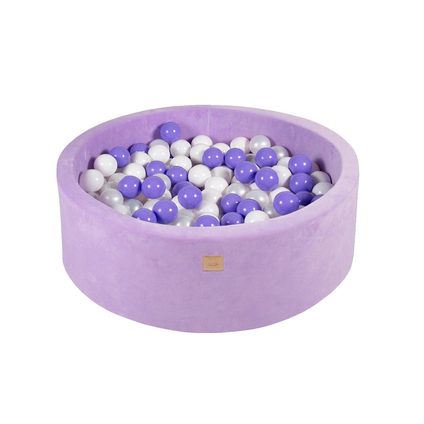 Paarse ballenbak VELVET met 250 ballen - Lavendel set