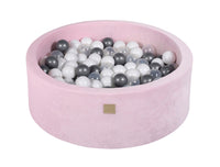 Velvet Ballenbak met 200 ballen 90x30 - Pastel Roze