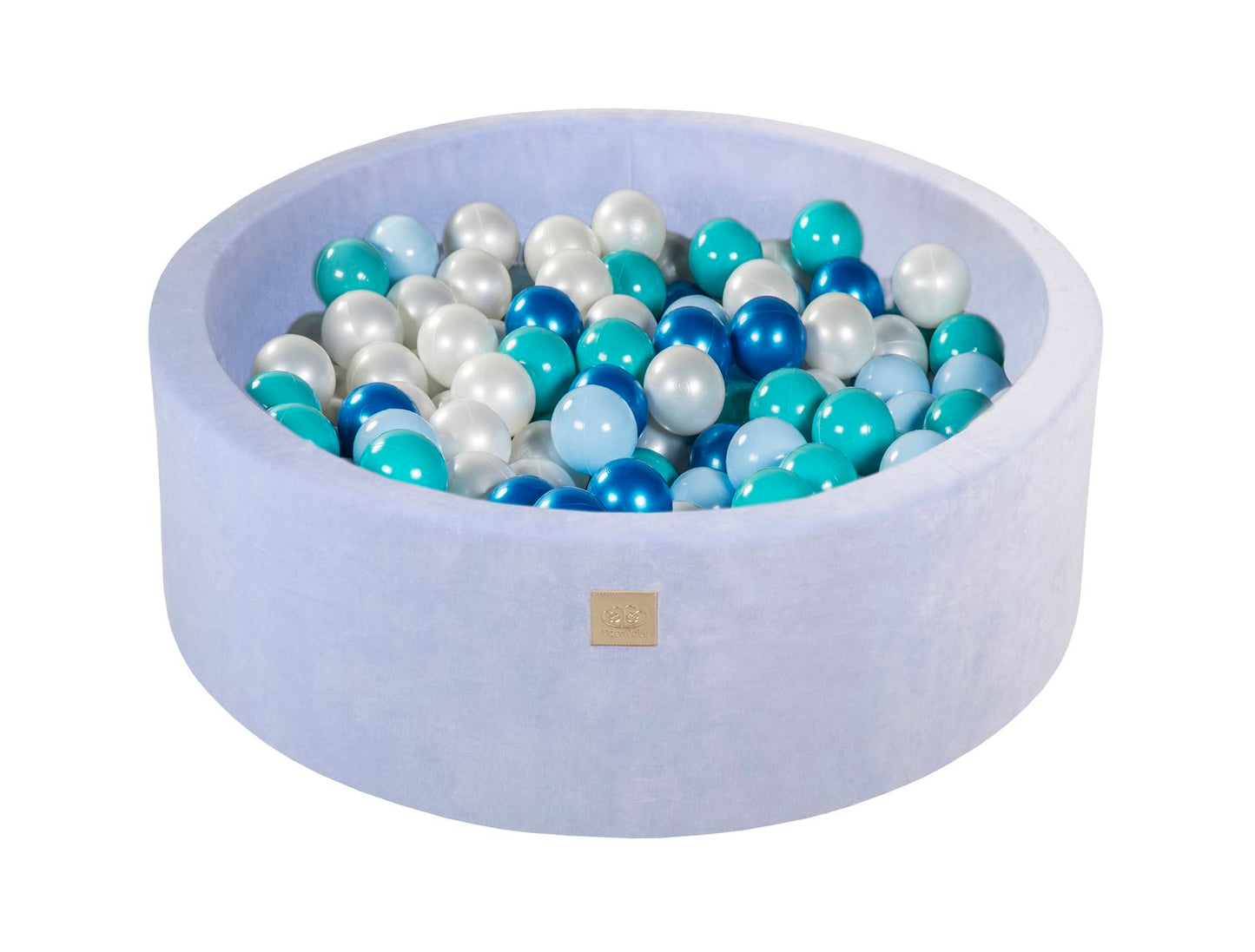 Velvet Ballenbak met 200 ballen 90x30 - Baby Blauw