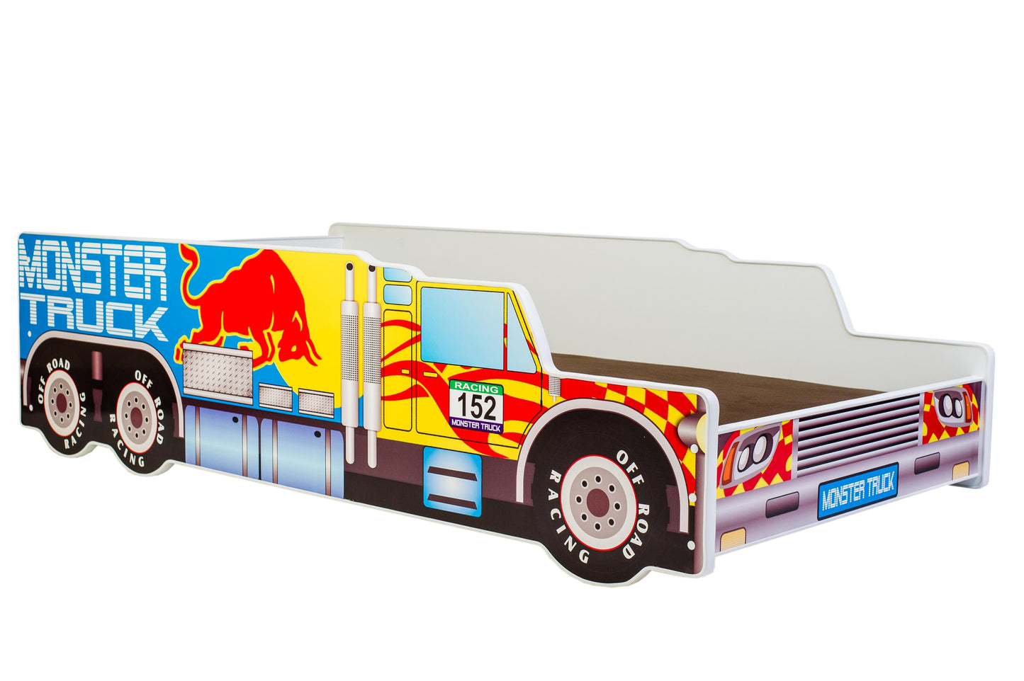 Kinderbed Monster Truck 140x70/80 met matras en lattenbodem