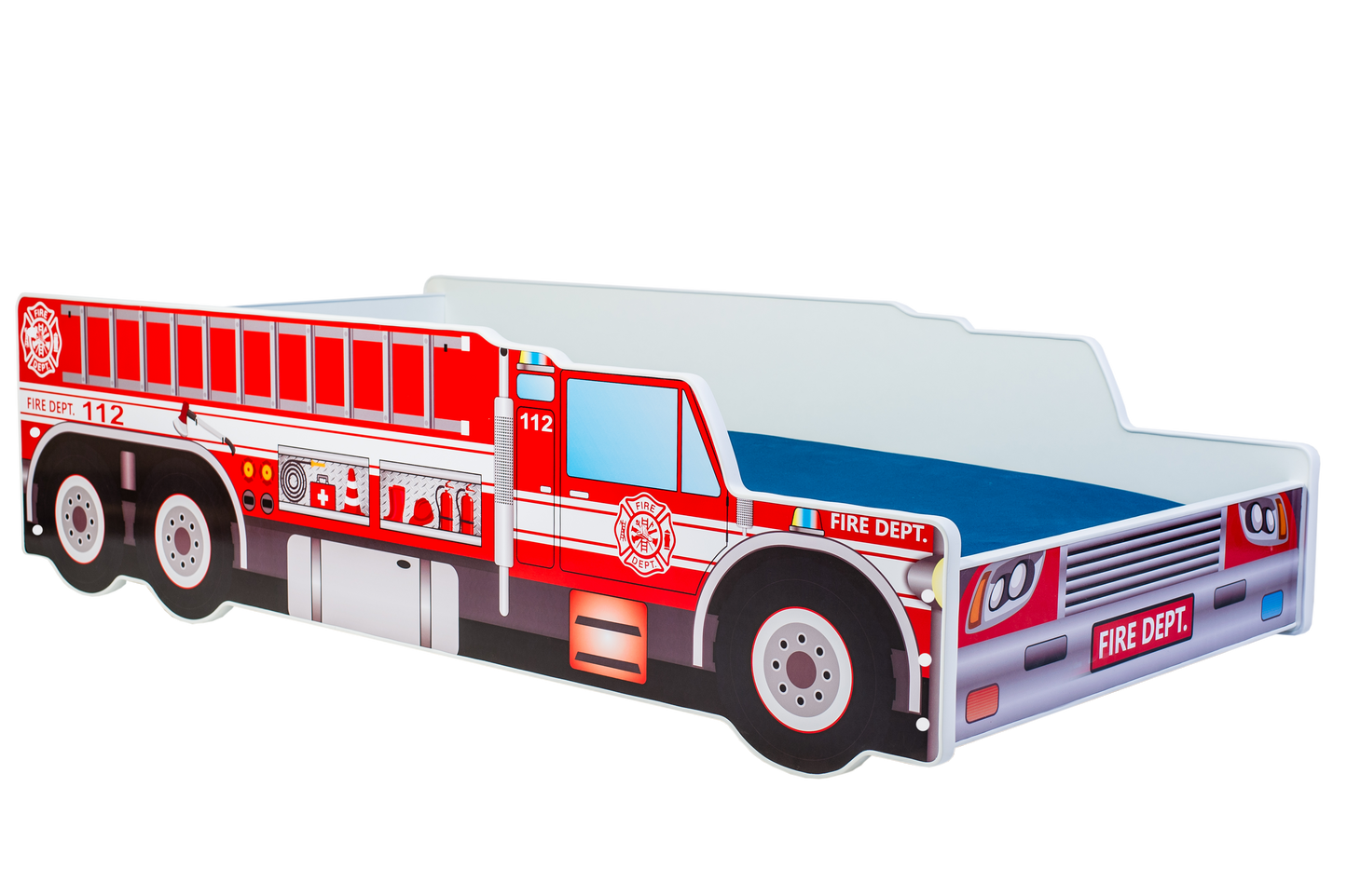Kinderbed Fire Truck 140x70/80 met matras en lattenbodem