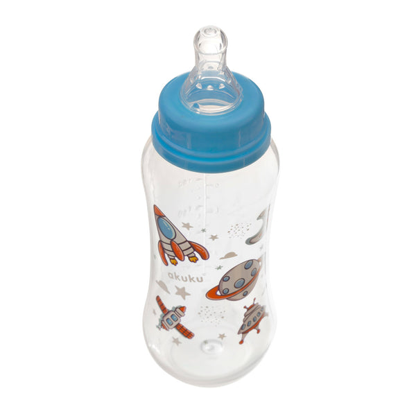 Flessenvoeding 250 ml BLUE – Anti-Koliek Fles met Silicoon Tuit voor Baby's