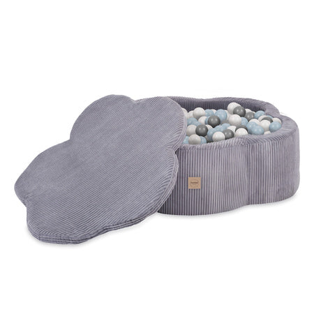 Ballenbak Bloem met Speelmat 95x30 cm Grijs - Premium Corduroy